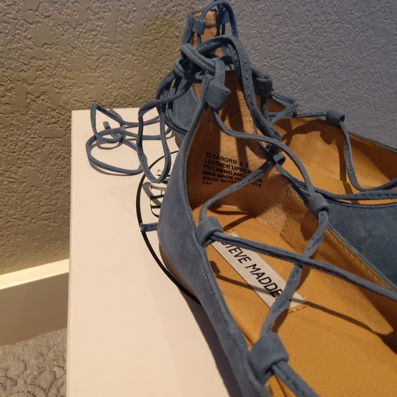 Steve Madden blue laced flats women's size 6.5 New never worn! - Picture 7 of 7